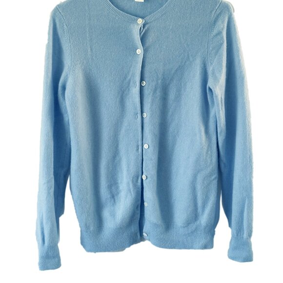 Jennie Liu Cashmere Crystal Blue Cardigan Sweater Size SMALL Msrp $159 - Picture 6 of 7